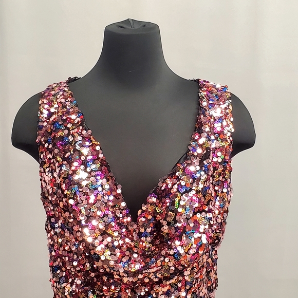 ZARA Sequins Sleveless Short Dress Size XL - Picture 5 of 10